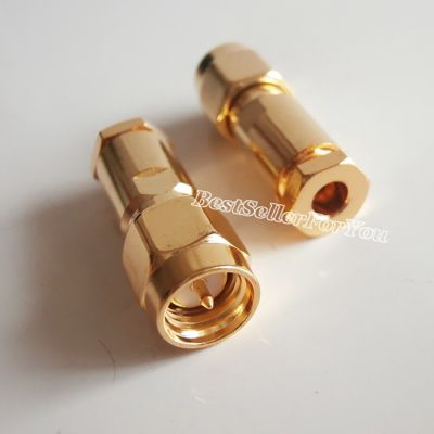 10Pcs New SMA male plug clamp For RG58 RG142 RG400 LMR195 Cable RF connector Electrical Connectors