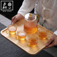 SENDIAN Japanese Style Large-capacity Glass Teapot Handmade Fish Scale Glass Pot 2021 New Hot Office Home Kitchen Accessories