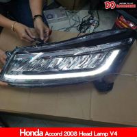 ไฟหน้า ไฟหน้าแต่ง Accord 2008 2009 2010 2011 2012 G8 ลาย LED V4 ไฟเลี้ยงวิ่ง สวยมาก ถูกมาก