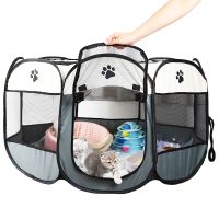 Portable Folding Pet Tent Dog House Cat Tent Cat Fence Kennel Pet Delivery Room Pet Octagon Cage Enclosure Large Space L XL Size