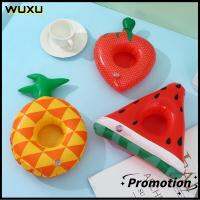 WUXU 1Pcs ของเล่นเด็ก ของตกแต่งงานปาร์ตี้ สระว่ายน้ำ floaties ผู้ถือเครื่องดื่มพอง พองถ้วยจานรองแก้ว สระว่ายน้ำลอย เครื่องดื่มลอย