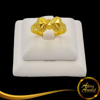 Ring (No.63RD) แหวนหุ้มทอง แหวนผู้หญิง แหวนแฟชั่นทองชุบ ลายเปียโบว์ นน.1 สลึง งานเคลือบแก้วหนาพิเศษ ชุบทองไมครอน สินค้าขายดีพร้อมส่ง