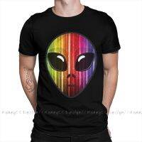 T-Shirt Men Top Quality 100% Cotton Short Colorful Alien Head Martian Ufo Summer Sleeve Asual Shirt Loose Tees