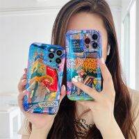 เคสมือถือแวนโก๊ะภาพวาดสีน้ำมันย้อนยุคไฟสีน้ำเงินเคสโทรศัพท์ Iphone 14 13 12 Pro Max 11ป้องกันการตกฝาหลังแบบนิ่ม