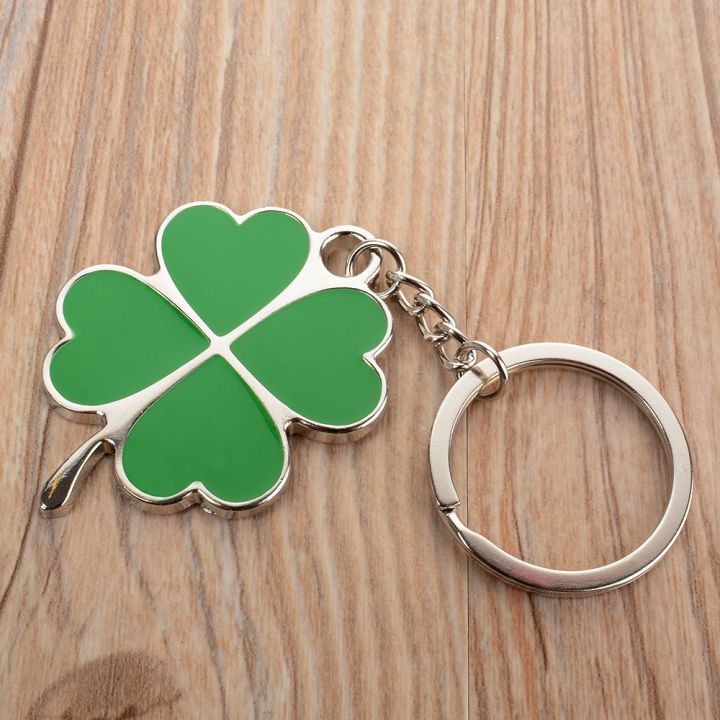 fortune-creative-cute-green-key-chain-ring-four-leaf