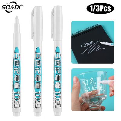 1/3Pcs 1mm White Paint Marker Pen Deep Hole Markers Pen Set Waterproof Permanent Oily Pens for Rock Wood Metal Glass Tiles