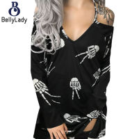 95% Polyester 5% Spandex Halloween Women V-neck Loose Slip Dress【fast】