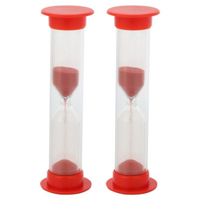 2X 1 Minute Cute Plastic Sand Timer Red