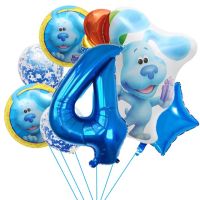 7Pcs/set Blues Clues Theme Balloons Pink Blue Dogs Birthday Balloons for Baby Shower Birthday Party Decor Kids Air Globos Toys Pipe Fittings Accessori