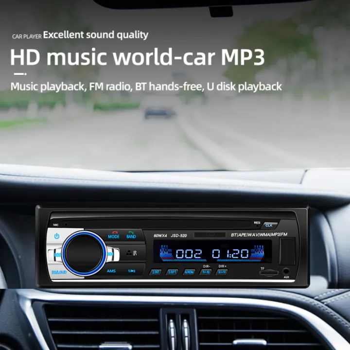 Geartronic JSD520 12V Car Radio Bluetooth Stereo Mp3 Player Car Audio FM/USB Charger/SD/AUXIN