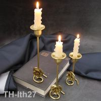 2023◇ Carved Candle Holder Luxury Office Desktop Accessories Metal Figurine Crafts Candlestick