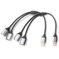 (Bishop Belle)สาย USB 1ชาย2คู่ USB หญิง Data Hub อะแดปเตอร์ไฟฟ้า YS Plitter ชาร์จสายไฟส่วนต่อขยายสายเคเบิ้ลสำหรับ Xbox One PS4 PS5