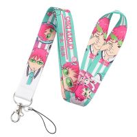 Hot Sale The Disastrous Life of Saiki Kusuo Lanyards Keychain Saiki Anime Figures Cartoon Printed Webbing Neck Straps Key Holder