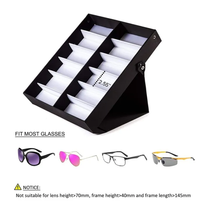 12-slots-glasses-tray-sunglasses-display-case-eyeglass-organizer-box-eyewear-holder-sunglass-stand-sun-glasses-organizer