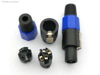 ☁☢✘ 2pcs connector 4 Pin Speakon Speaker Connector Male Audio Plug BLUE