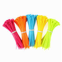 100PCS คละสีพลาสติกผูกสายรัดสายผูก 102 มม. x 2 มม. Zip Tie สายเรียบร้อย-ju544982