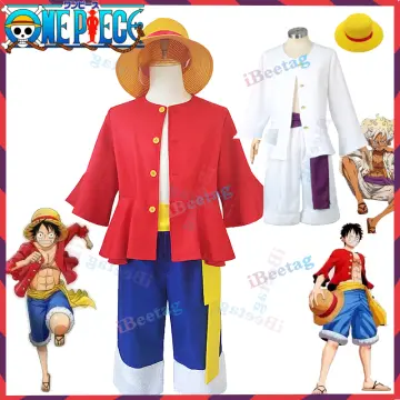 Monkey D. Luffy Cosplay Pirate Straw Hat Costume Set One Piece Anime Manga  Adults Halloween Fancy Dress Up Suit