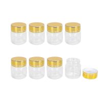 【LZ】☁  6 garrafas de vidro da parte inferior lisa dos pces 25ml com o tampão plástico dourado dos pp do parafuso frascos do selo claro de alta qualidade do produto comestível da prova do escapamento