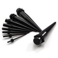 shiqinbaihuo 2pcs หูเจาะยืดชุด00G-16G demented plug อุโมงค์เปลสีดำ