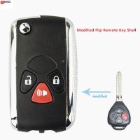 【Factory-direct】 islwpi Keyecu ดัดแปลง Flip Key Fob 3ปุ่มสำหรับ Toyota Yaris TC Hilux 4Runner 2005 2007 2008 2009