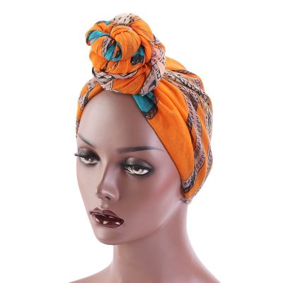 【CW】 Cotton women African Print turban Chemo Cancer Cap headwrap 2 1 Scarf Stretch Hair headscarf Turban Tie