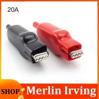 Merlin Irving Shop 2pcs 20A Sheathed Crocodile Alligator Clips Electrical DIY Test Leads for Jumper Wire Cable Double-Ended Roach electric