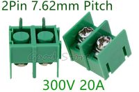 10ชิ้น Kf7.62 2pin 7.62มม Pitch 300V 20a ขั้วต่อแผงขั้วต่อเสียบได้ Pcb