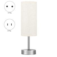 Bedside Table Lamp Touch Control Writing with USB-C USB-A Charging Port USB Lamp Lampshade Study