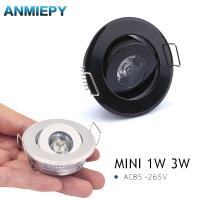 Mini led Downlight 3W 1W Cabinet Recessed Spot light with Driver AC85-265V Exhibition Jewelry cabinet Display Box white black  by Hs2023