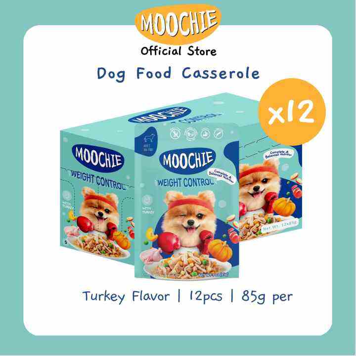 VALUE BOX Moochie Wet Dog Food Casserole WEIGHT CONTROL Turkey Flavor ...