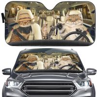 เบงกอล Cat Driving Windshield Sun Shade รถด้านหน้าหน้าต่าง Pet Cat Sunshade Cover Automovie Windshield Visor บล็อกกลางแจ้ง Uv Sun