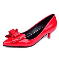 New retro fashion Womens high heels summer fine with bow versatile shallow mouth casual sexy prom wedding Women shoes