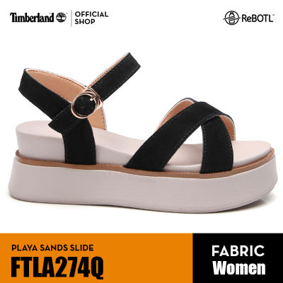 TOP☆Timberland_ Womens Safari Wedge Heel Sandal-Jet Black รองเท้ารัดส้นผู้หญิง (FTLA274Q) - รองเท้าแตะ รองเท้าแตะแบบคีบ