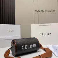 celine2023 ใหม่สไตล์ตะวันตกกระเป๋าหมอนมูลค่าสูงแฟชั่นพิมพ์ทรงกระบอกกระเป๋าสะพายไหล่สะพายข้างหมอนสไตล์ร้อน