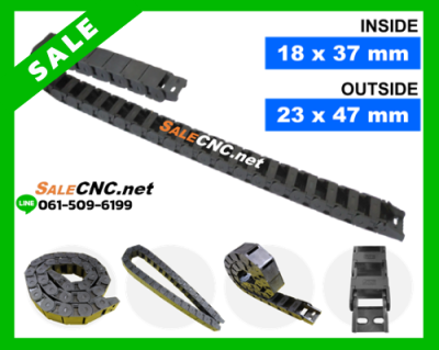 🔥ถูก!! พร้อมส่ง//ส่งฟรี 🔥กระดูกงูร้อยสายไฟ Cable Drag Chain แบบมีตัวปิด ขนาด 18×37 mm R38