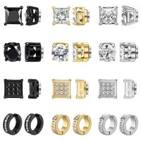 1 12 Pairs Stainless Steel Magnetic Stud Earrings for Mens Non Piercing Inlaid Cubic Zirconia Clip on Hoop Earrings for Women