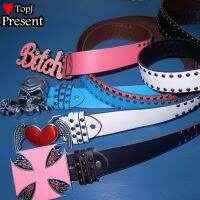 ผู้หญิง Sweet Lolita คอสเพลย์ Candy สี Y2K Tuku สาวเครื่องเทศ Gothic Lolita Punk Studded skull เข็มขัดเข็มขัดหัวใจ bungee อุปกรณ์-lihaibo2