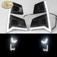 SNCN ไฟหน้ารถ LED กลางวัน2ชิ้น12V สำหรับ Isuzu D-Max Pick-Up รถบรรทุก2020 2021สัญญาณไฟกลางวันสีเหลืองแบบไดนามิกไฟตัดหมอก DRL