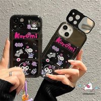 ☬✔ เคสโทรศัพท์มือถือ ซิลิโคนนิ่ม TPU กันกระแทก ลายการ์ตูนคุโรมิน่ารัก แบบสร้างสรรค์ สําหรับ IPhone 11 12 13 14 Pro MAX XR 7 8 14 Plus X XS MAX SE