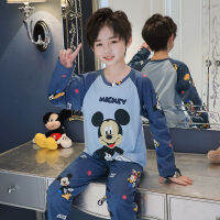 ชุดนอนเด็ก Tom Jerry ไดโนเสาร์ Mickeys ผูกโบว์สำหรับเด็กผู้ชายชุดเสื้อใส่อยู่บ้านเด็กผู้ชายชุดฤดูใบไม้ผลิและฤดูใบไม้ร่วงชุดฤดูร้อน0000