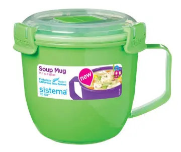 Sistema 1.24L Lunch Stack Square to Go Assorted Colours, Polypropylene,  1.24 Litre