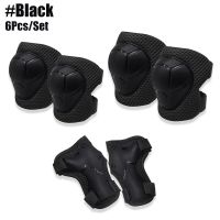 Black GOMOREON 6Pcs/Set Kids Knee Pads Elbow Pads Wrist Guards Protective Gear Set For Biking, Riding, Cycling Scooter, Skateboard