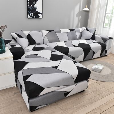 hot！【DT】✜  Printing Sofa Cover Extensible Couch Sectional Covers L Chaise Longue 1/2/3/4 Seats