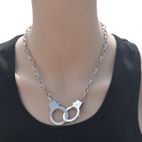 Handcuffs Pendant Charm Necklace Women Men Jewelry Gothic Collar Statement Necklaces Punk Collares Fashion Chain Necklaces