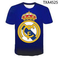 2023 NEWNew Real Madrid Tshirt 3D พิมพ์ T เสื้อผู้ชายผู้หญิงเสื้อผ้าแฟชั่น Streetwear ลำลองแขนสั้น Tee Tops