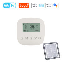 Tuya W-iFi Digital Water Timer Intelligent Automatic Micro-drip Irrigation Controller with Solar Panel for Automatic Garden Watering System Compatible with Alexa G-oogle Voice Control
