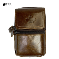 THAILEATHERGOODS กระเป๋าใส่มือถือสมาร์ทโฟน หนังแท้ กระเป๋าหนังร้อยเข็มขัด คาดเอวห้อยเอว ฝาหน้ากระดุมแม่เหล็ก