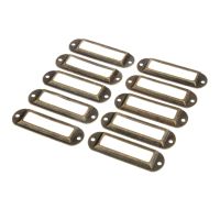 10Pcs Antique Bronze Cabinet Drawer Metal Handle Label Office Library Post Office File Pull Frame Tag Name Card Holder 70*21mm Door Hardware