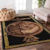 Viking Car Pirate Culture For Living Room Area Rug Large Car Crow Shield Odin Doormat Bathmat Home Decoration