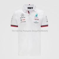 ☏❡◕ Mercedes-Benz F1 Racing Suit Summer Mens Lapel Short-Sleeved Polo Shirt Quick-Drying Motorcycle Clothing T-Shirt Off-Road Sweatshirt